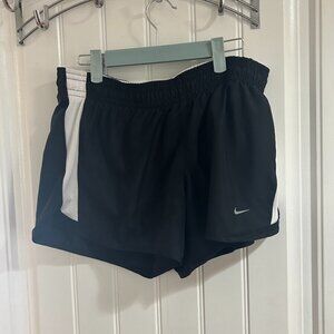 Nike Dri Fit Black with White Trim Running Shorts Women's Large